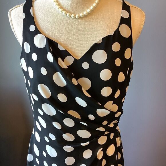 John Roberts Sleeveless Polka Dot Dress - Picture 2 of 7